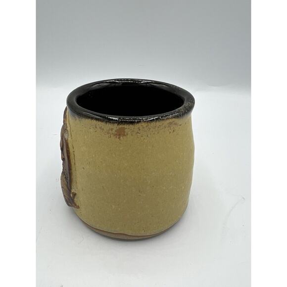 Vintage Coffee Cup Sports Theme Soccer Football Pottery Small 3in - Picture 3 of 8